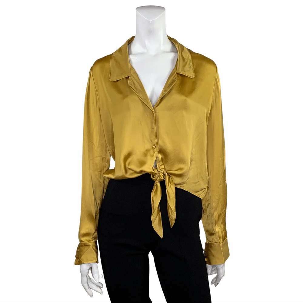 Aritzia Wilfred Tie Front Blouse